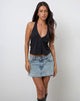 Immagine di Madge Halter Top in jersey di rayon nero