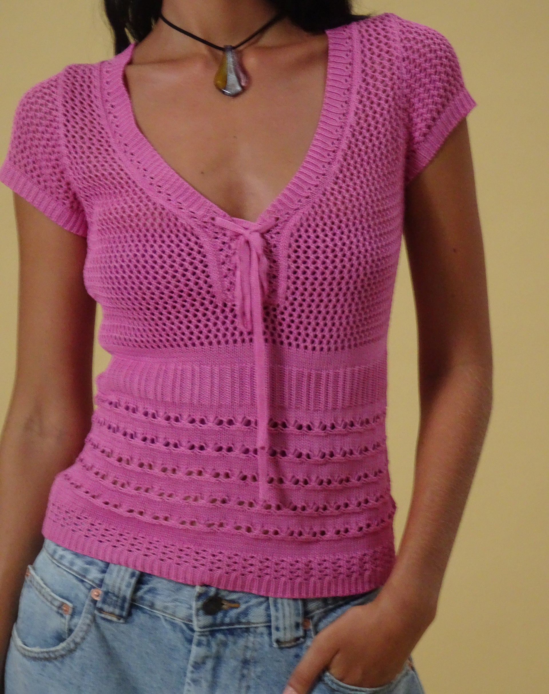 Immagine di Maika Top lavorato a maglia in lampone