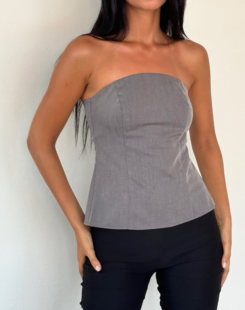 Mairi - Top a fascia lungo in antracite Sartoria