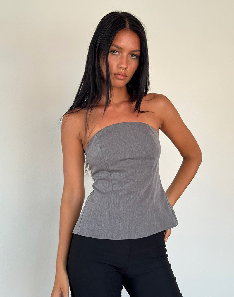Mairi - Top a fascia lungo in antracite Sartoria