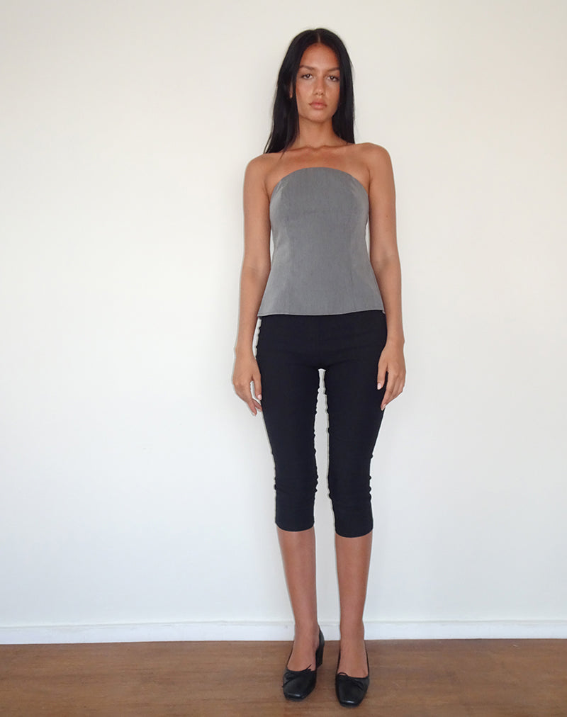 Immagine di Mairi Longline Bandeau Top in Charcoal Tailoring