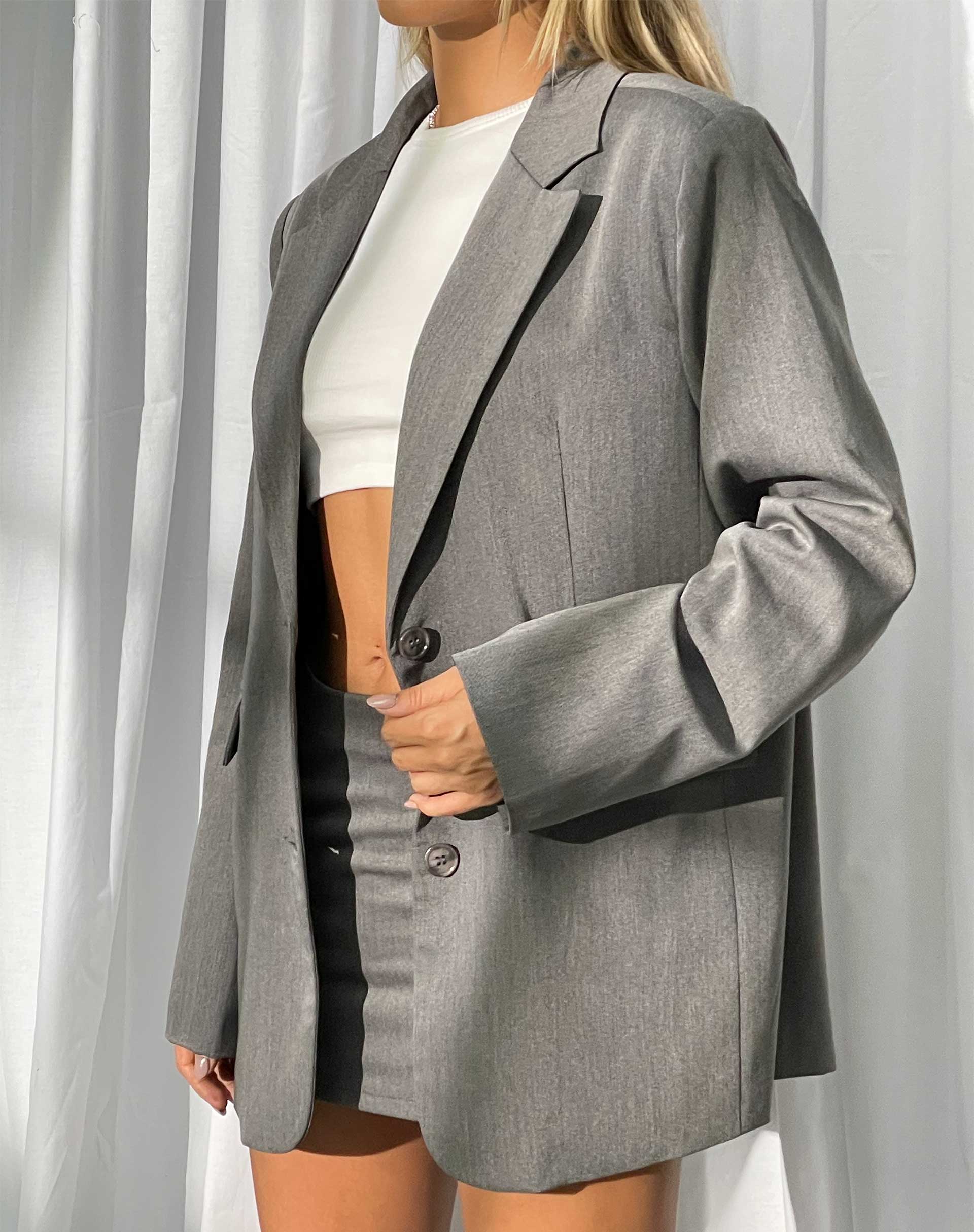 IMMAGINE DEL Blazer Maiwa in Charcoal sartoriale