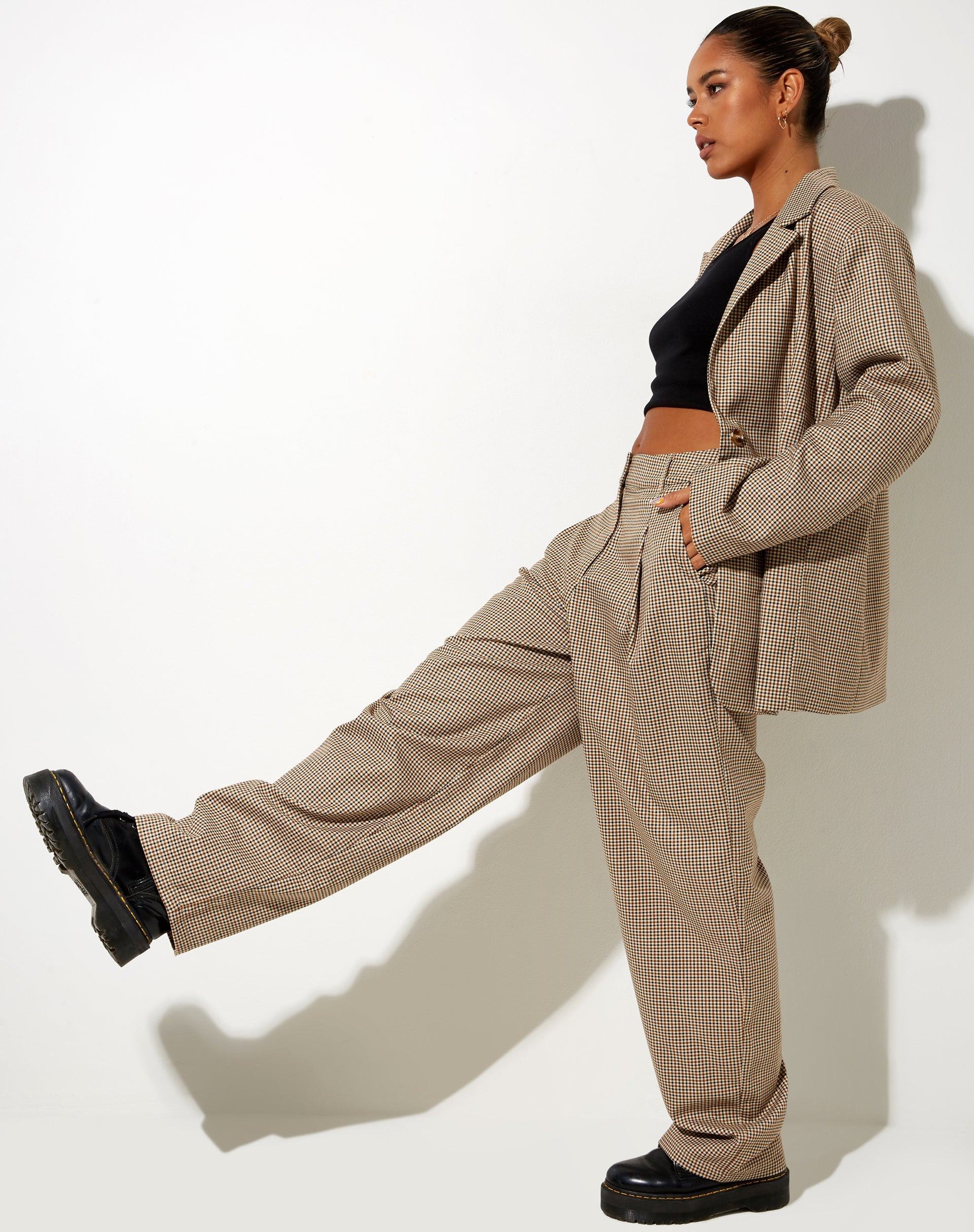 Immagine di Maiwa Blazer a quadri piccoli marrone
