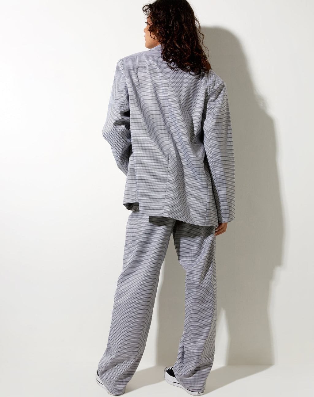 Blazer Maiwa a quadri piccoli nero grigio