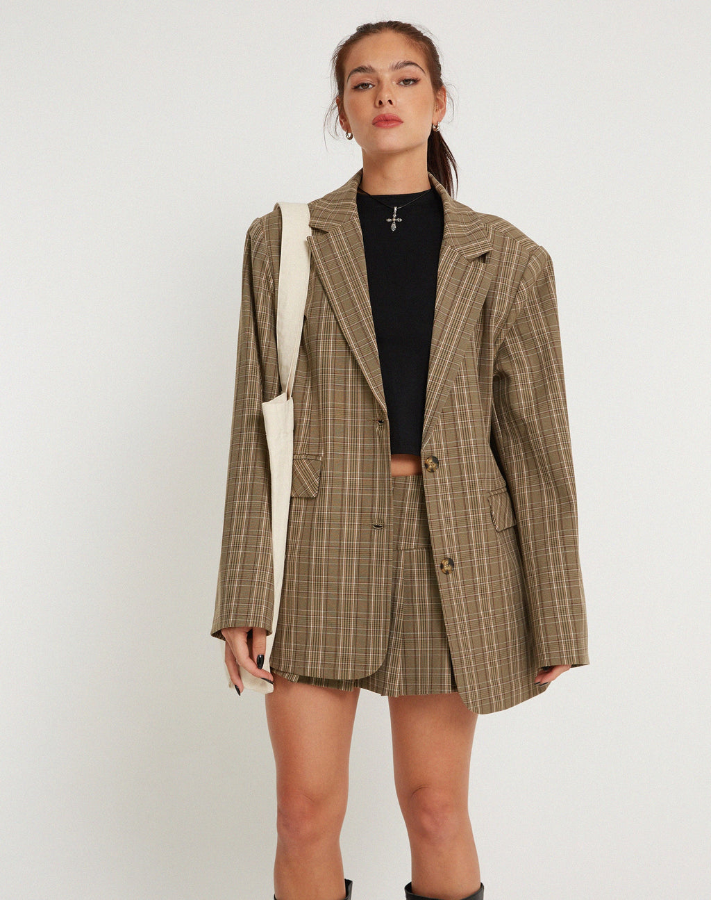 Blazer Maiwa in marrone check