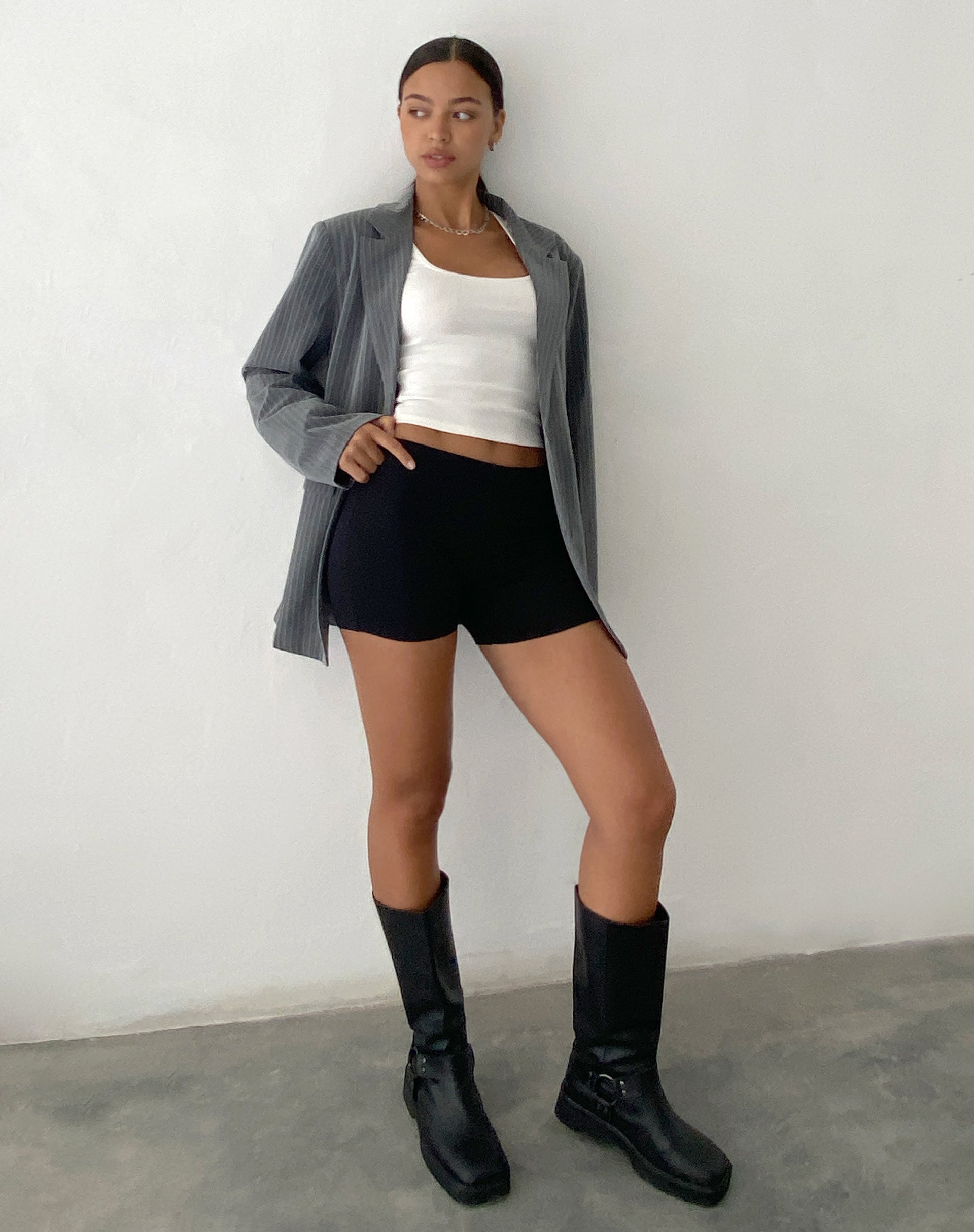 immagine del Blazer Maiwa in gessato grigio sartoriale