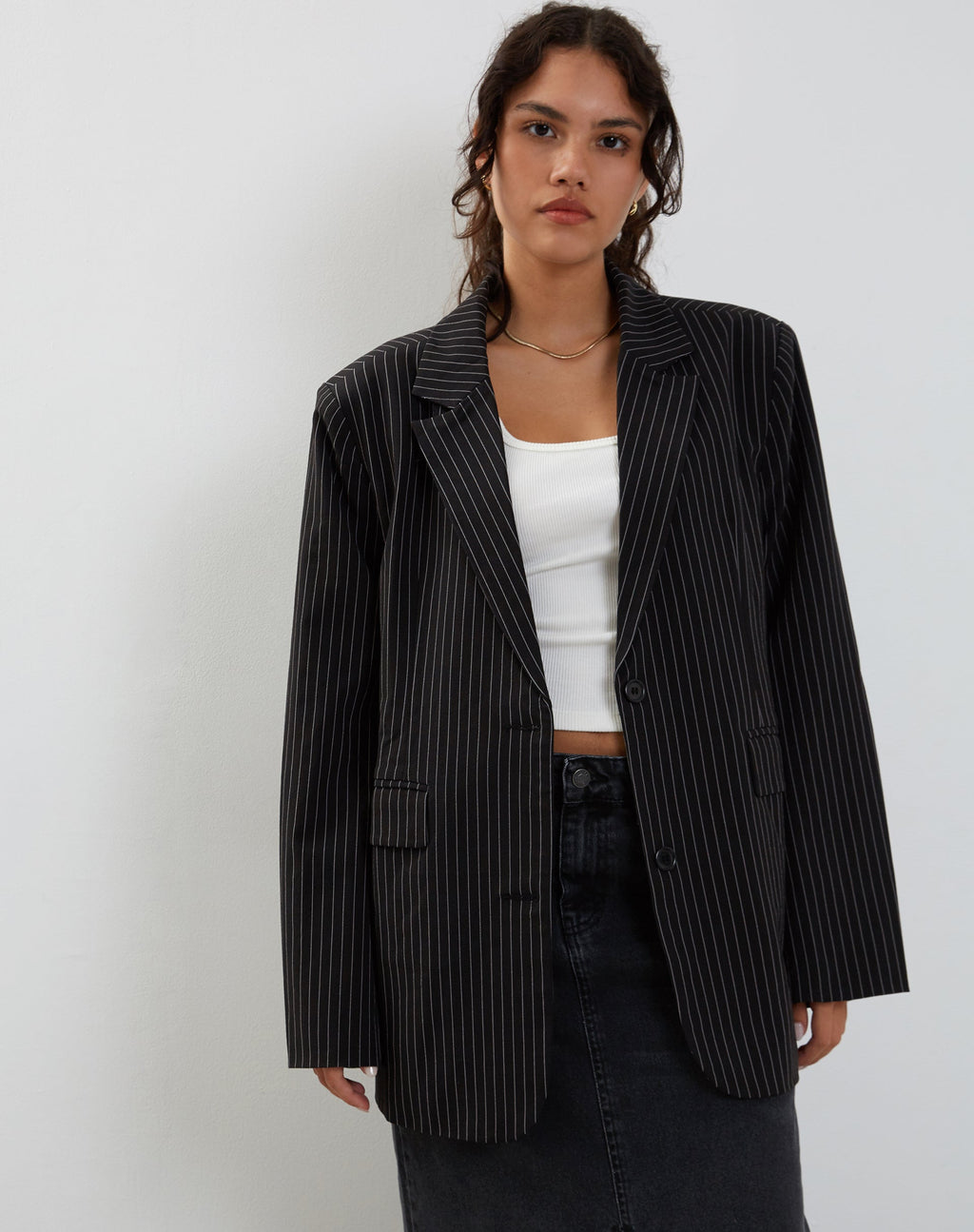 Blazer Maiwa in gessato nero