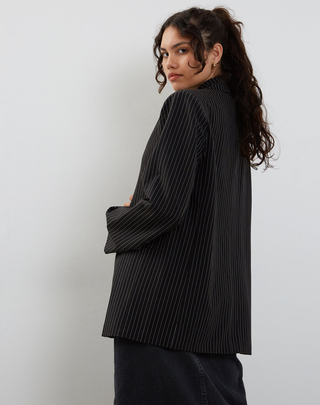 Blazer Maiwa in gessato nero