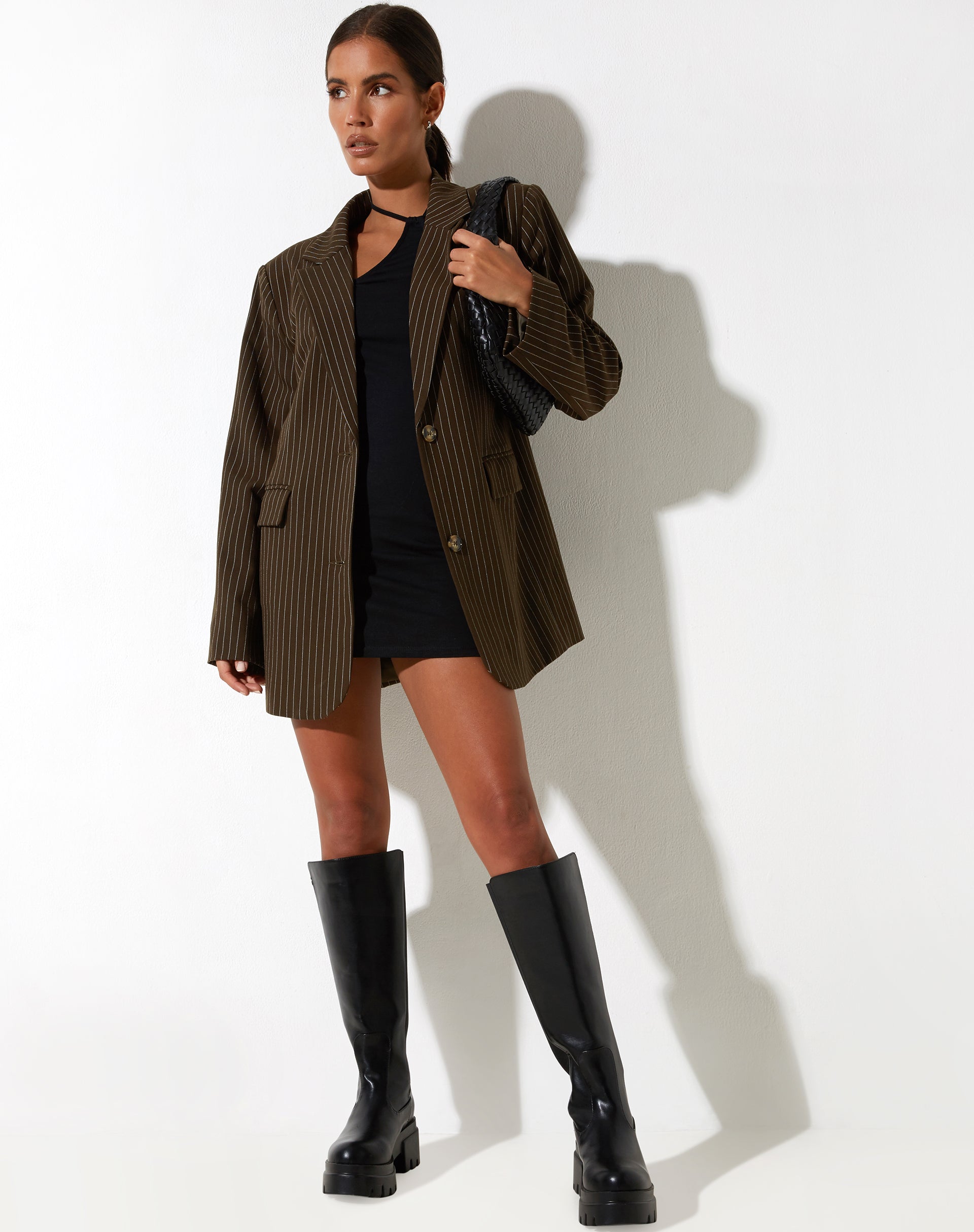 immagine di Maiwa Blazer in gessato marrone