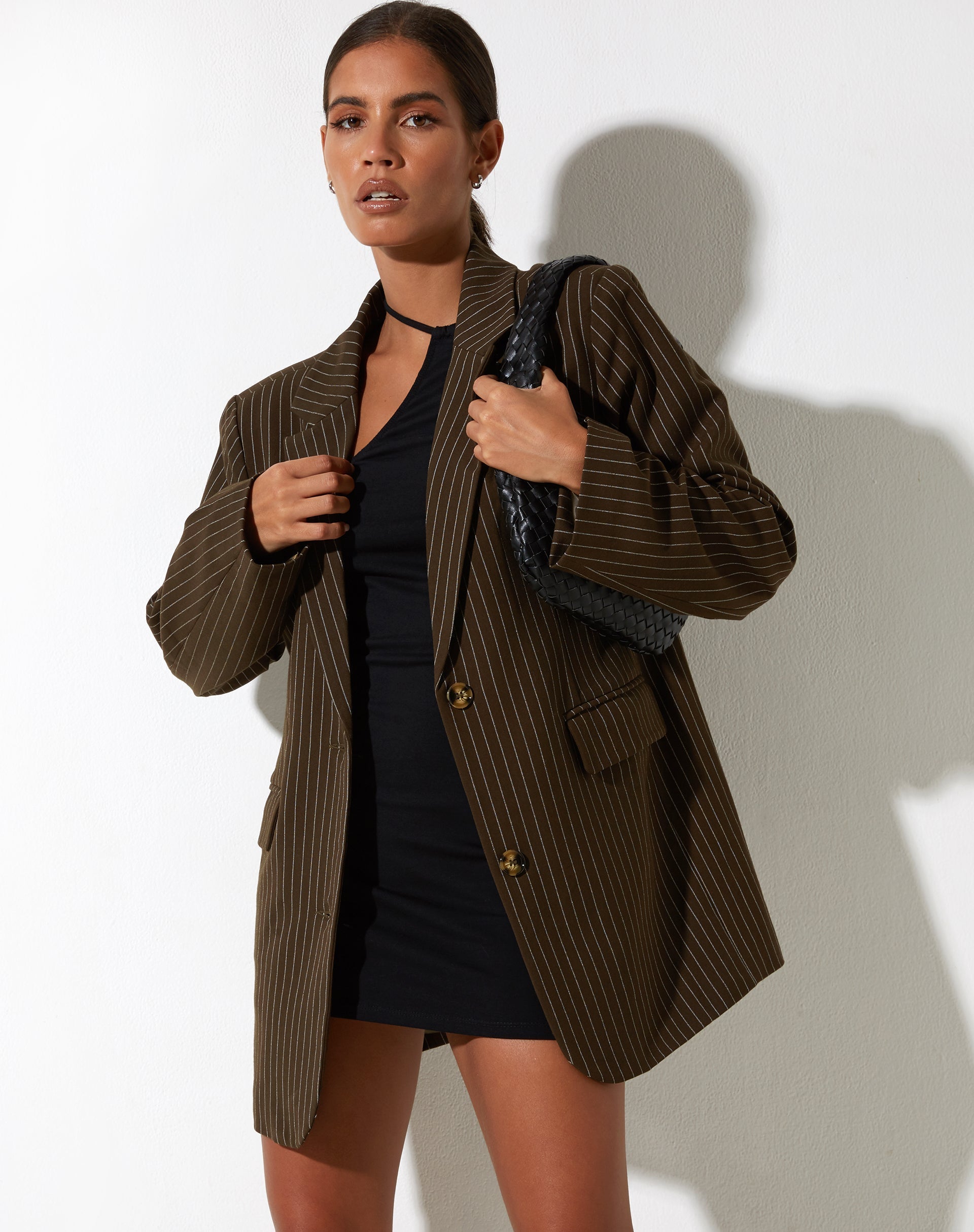 immagine di Maiwa Blazer in gessato marrone