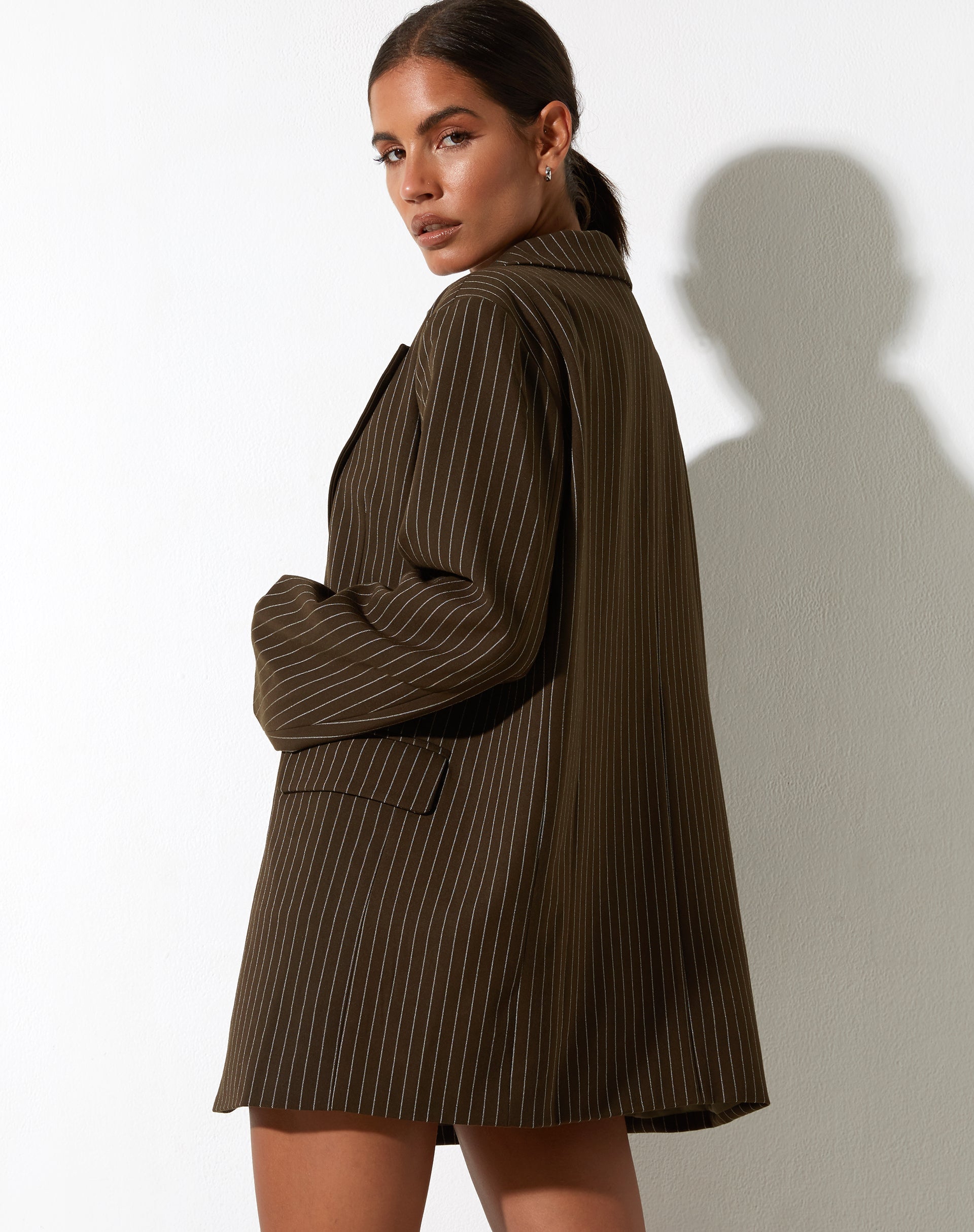 immagine di Maiwa Blazer in gessato marrone