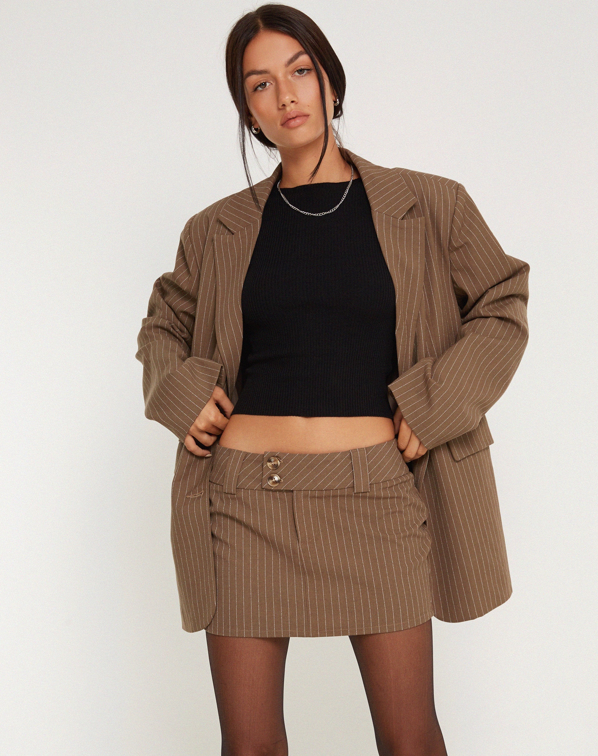 immagine di Maiwa Blazer gessato marrone