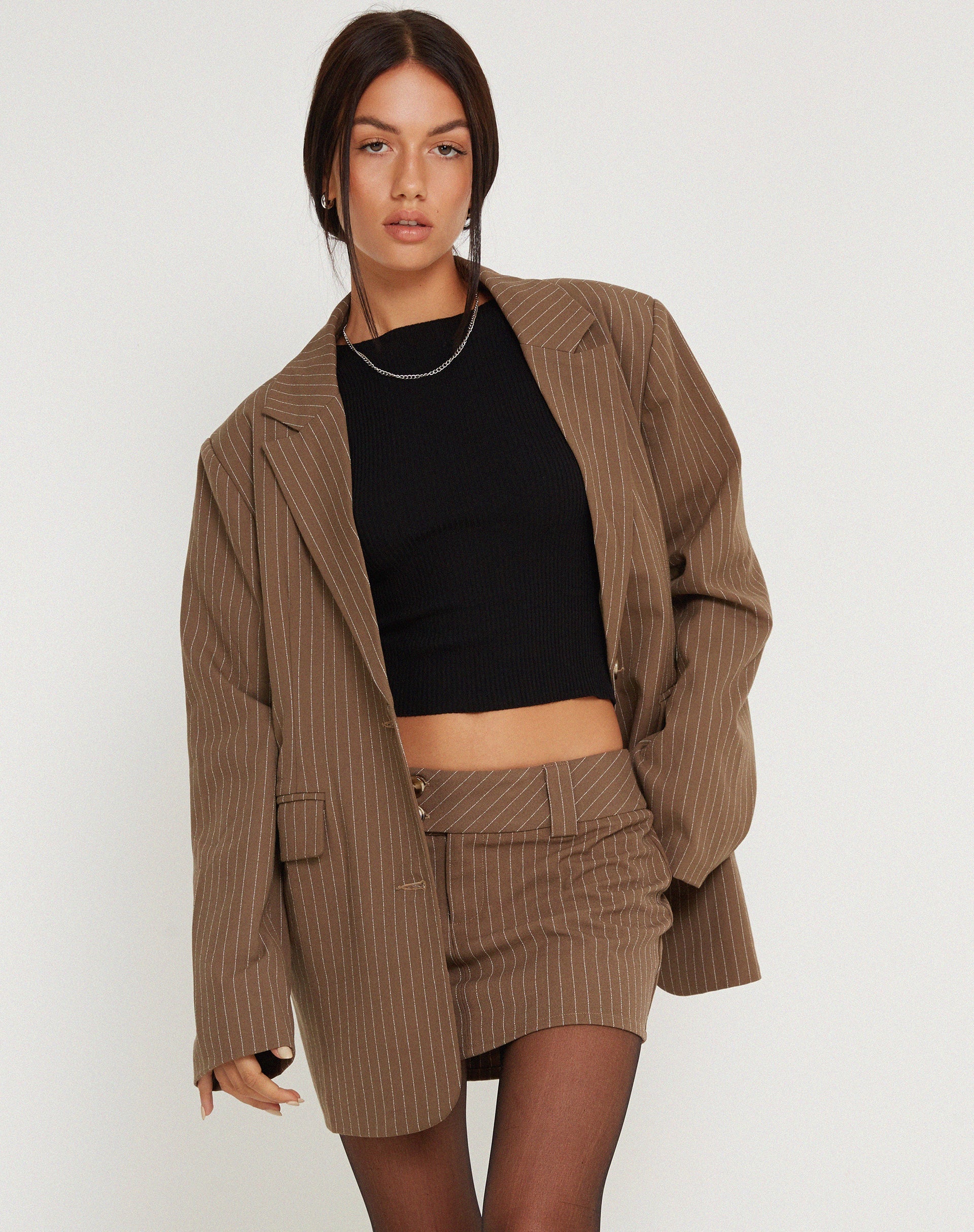 immagine di Maiwa Blazer gessato marrone