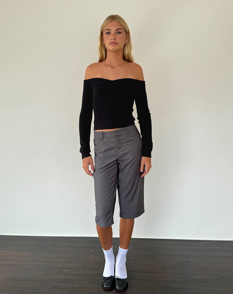 Immagine di Makena Bardot Jumper in nero spazzolato