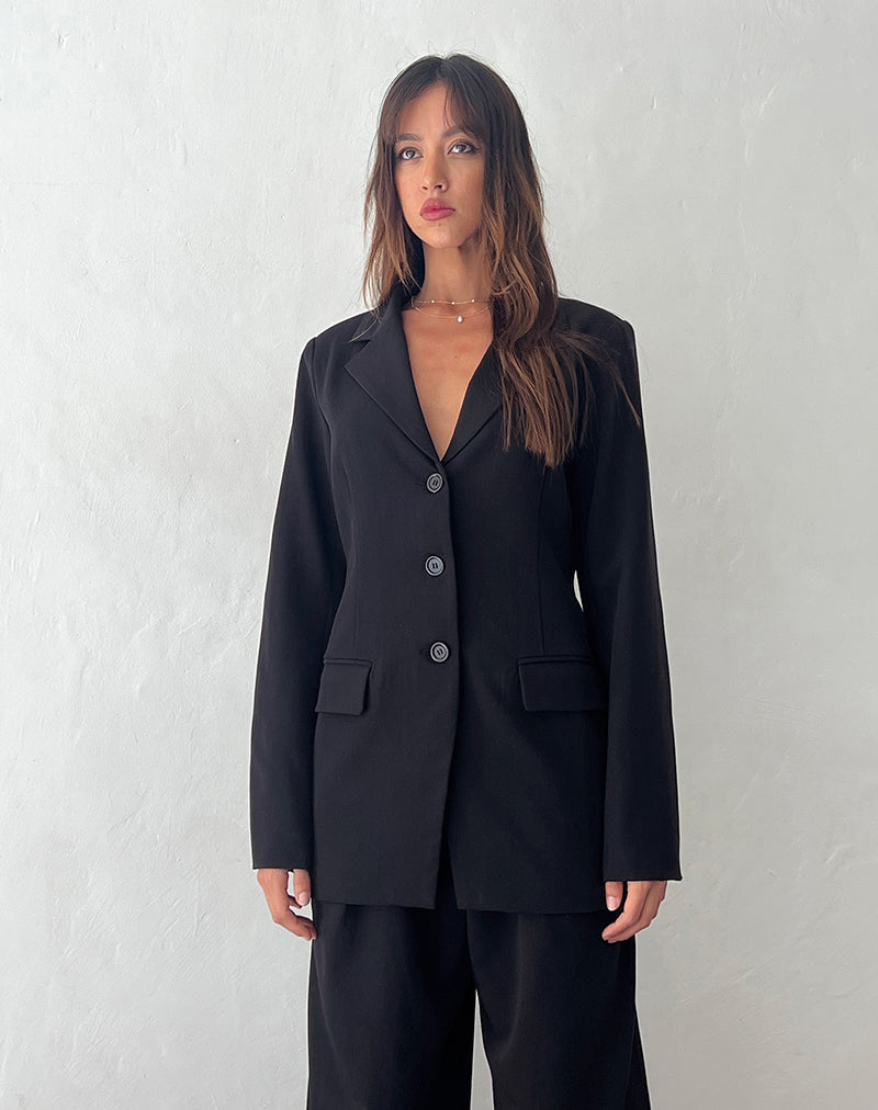 Blazer Malana slim fit in nero sartoriale