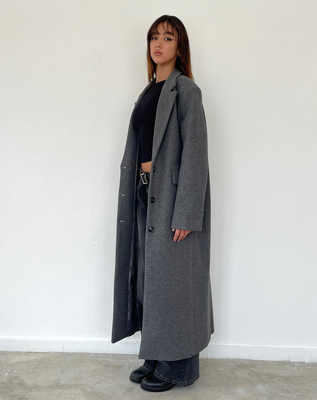 Cappotto lungo Malati in carbone