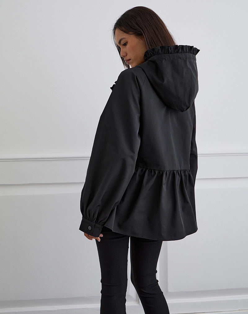 Immagine di Malcari Peplum Nylon Jacket in Black