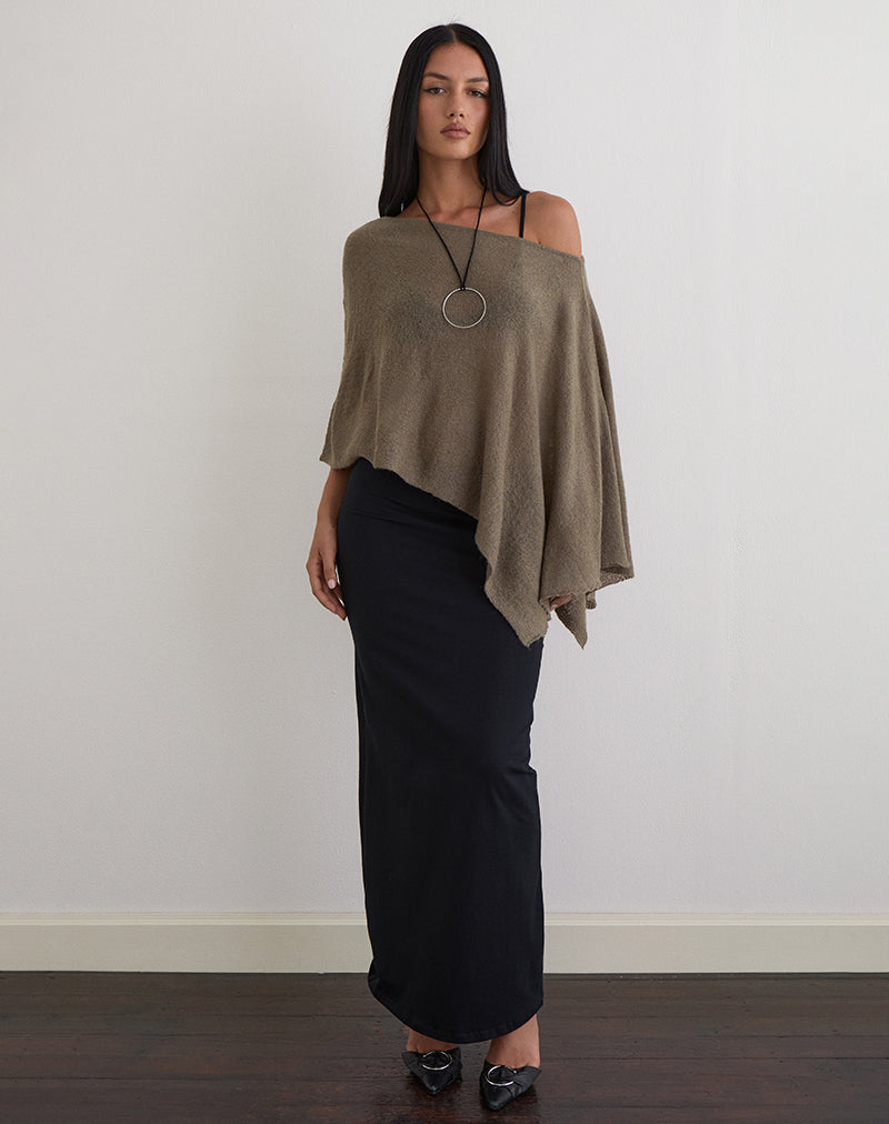 Immagine di Maliha Poncho in maglia trasparente Taupe