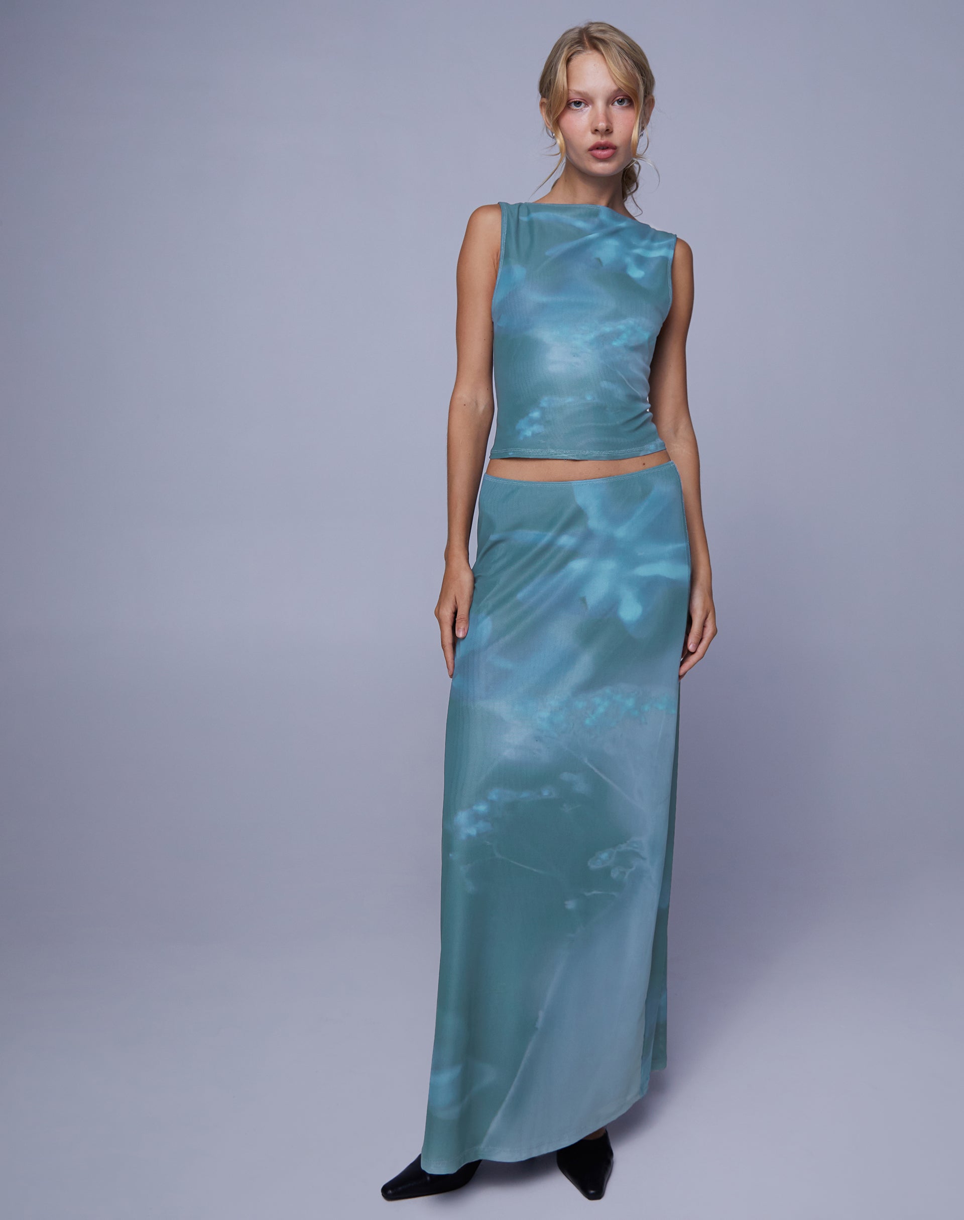 Immagine di Nola Maxi Gonna in Lumen Floral Blu
