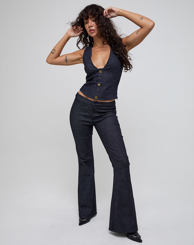 Immagine dei pantaloni Malvinas in denim scuro indaco
