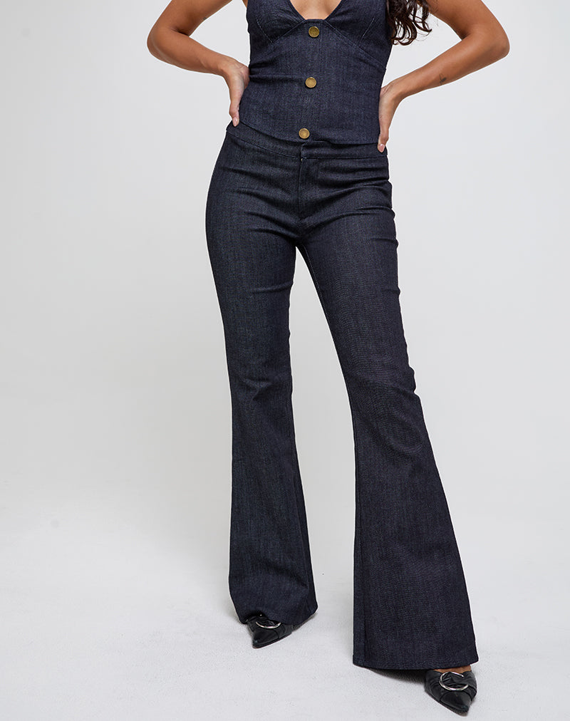 Pantaloni Malvinas in denim indaco scuro