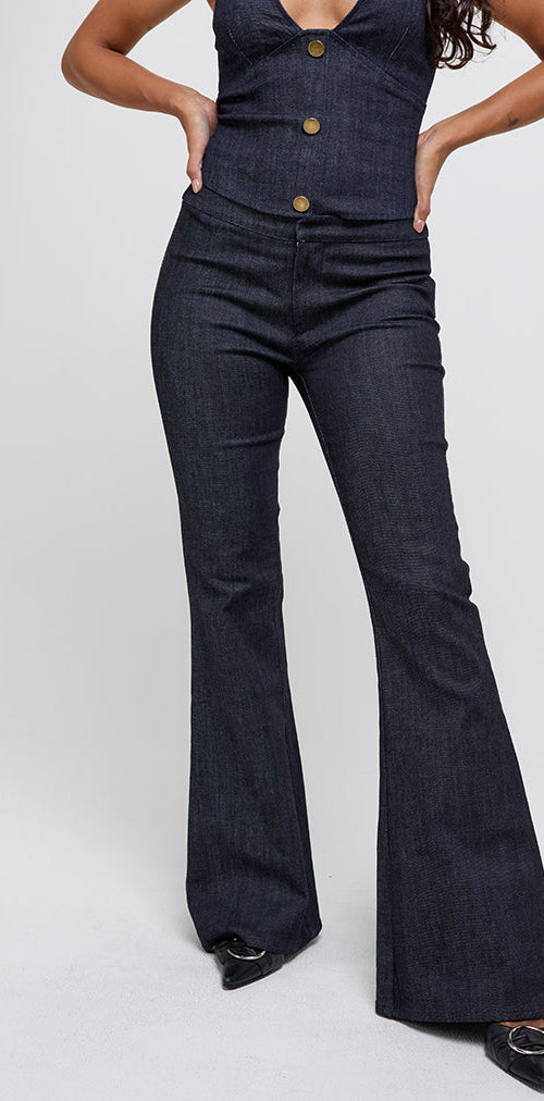 Immagine dei pantaloni Malvinas in denim scuro indaco