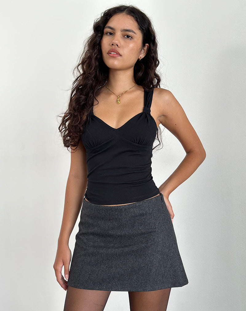Immagine di Mantha Knot Shoulder Top in nero