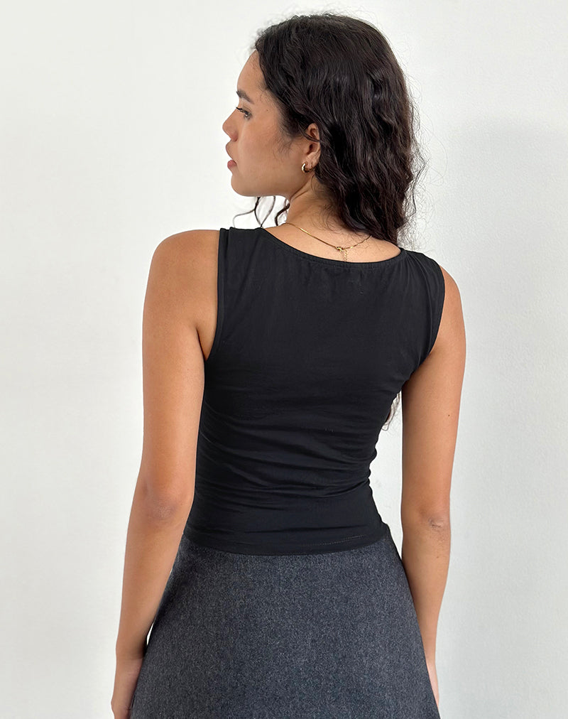 Immagine di Mantha Knot Shoulder Top in nero