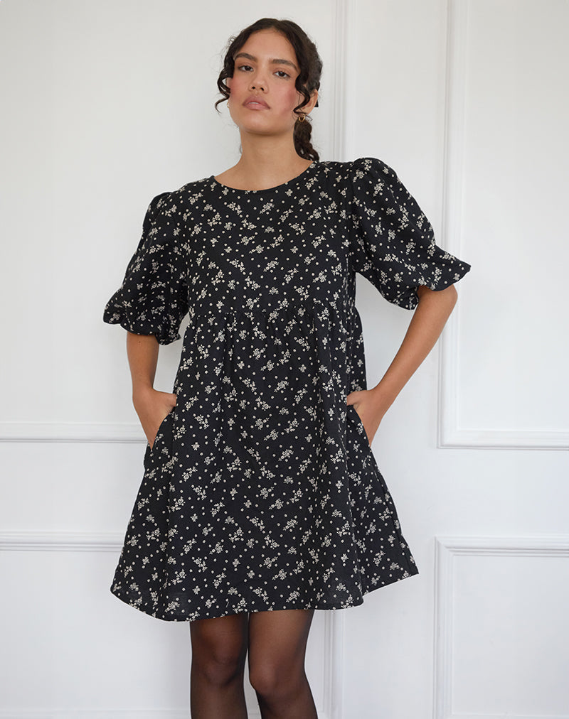 Immagine di Marate Midi Dress in Terra Floreale Nero