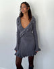 Immagine di Marianna Mini Dress in maglia a maniche lunghe in grigio scuro