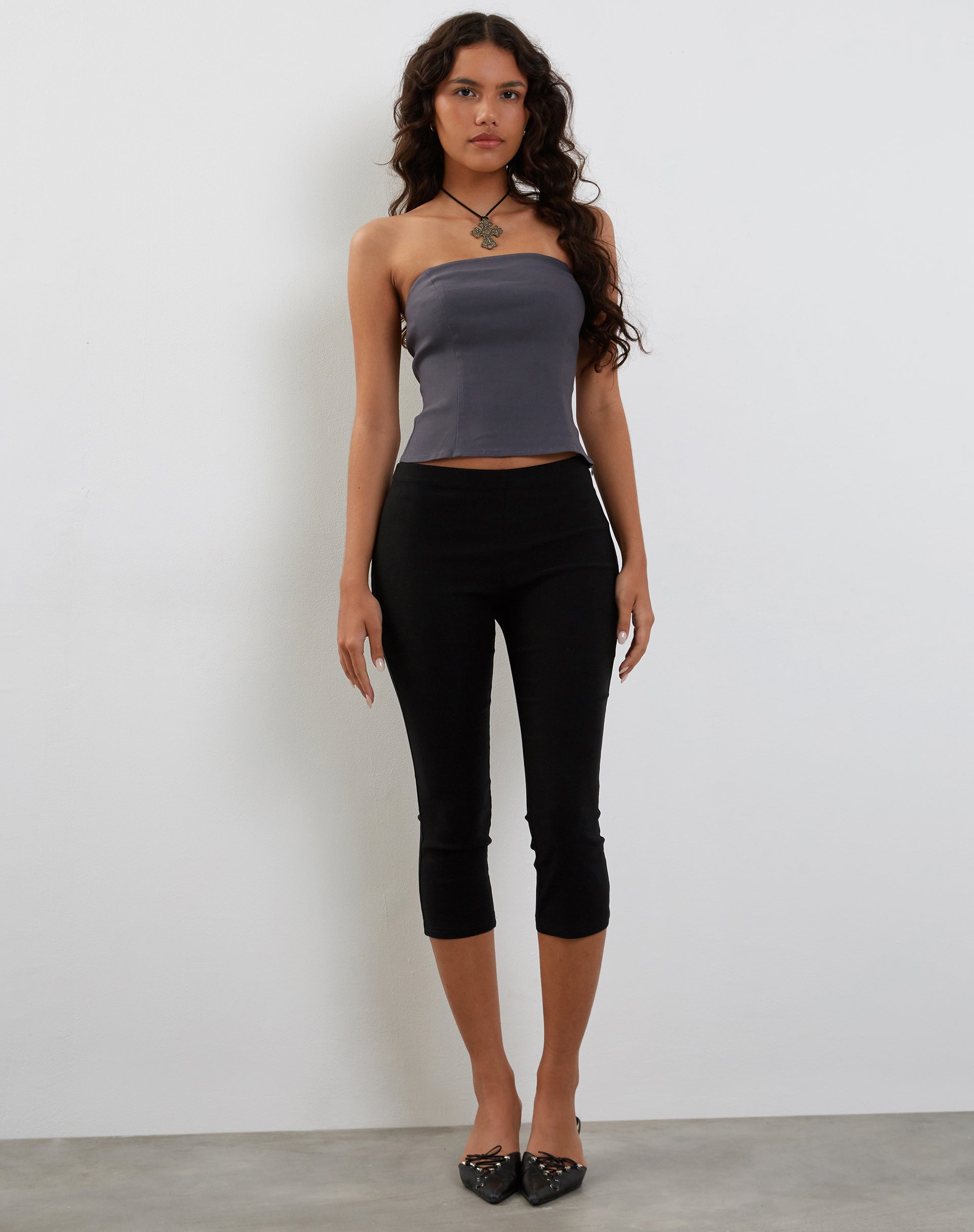 Immagine di Maribaya Top con corsetto lungo in antracite Soft Tailoring