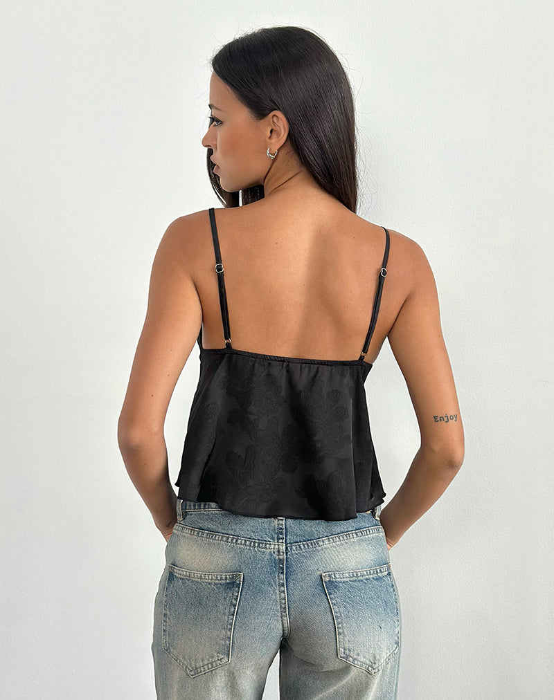 Immagine di Marinda Top in raso jacquard nero