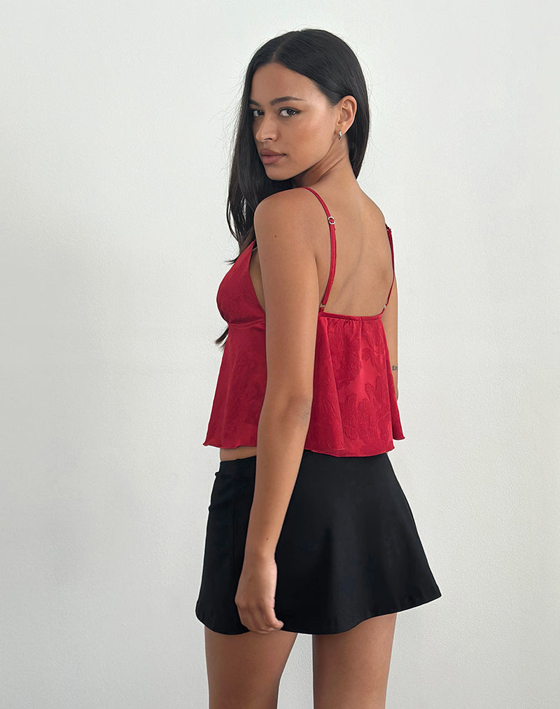Immagine di Marinda Top in raso jacquard Borgogna