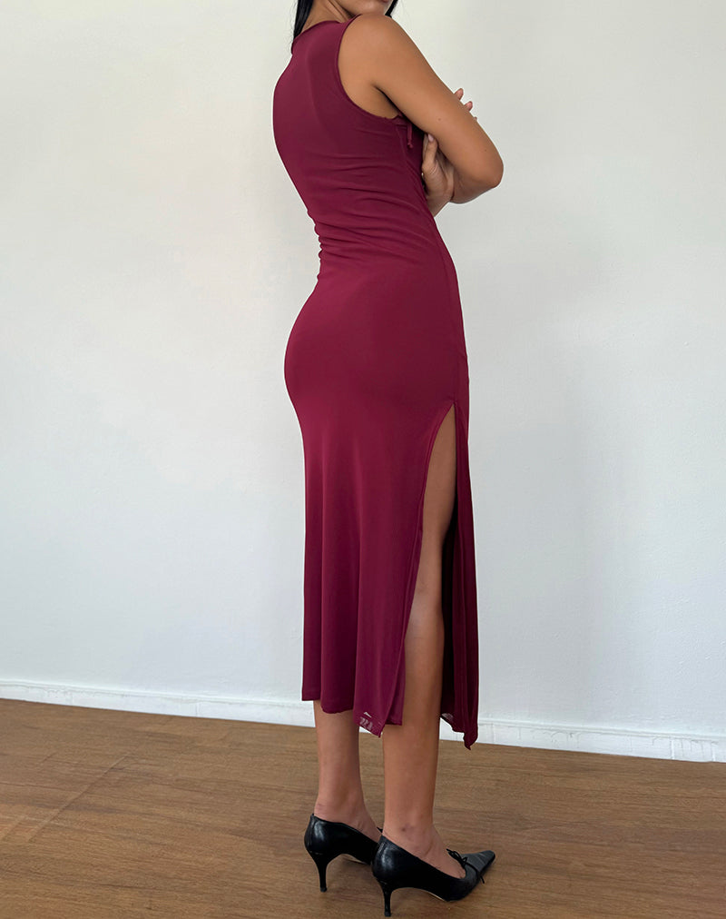 Immagine di Marlo Vestito midi asimmetrico in Borgogna