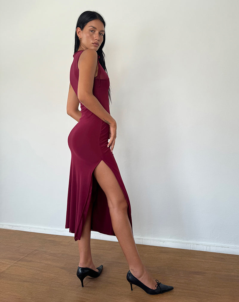 Immagine di Marlo Vestito midi asimmetrico in Borgogna