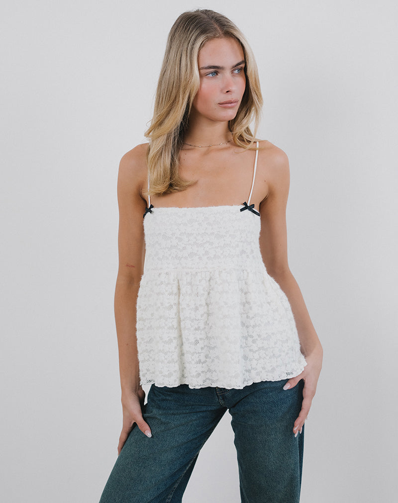 Immagine di Marreta Cami Top in pizzo Dahlia Avorio