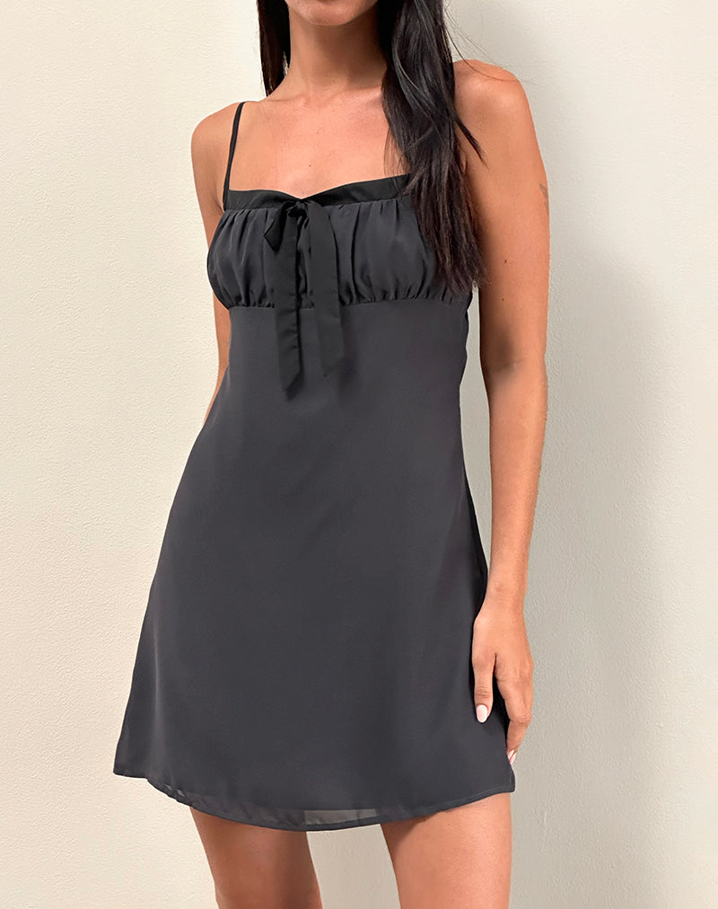 Mini abito Martina in chiffon ardesia