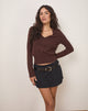 Immagine di Maryse Top in maglia a maniche lunghe in marrone