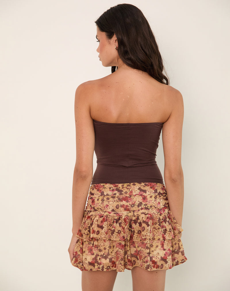 Immagine di Masama Frill Mini Gonna in chiffon Rusty Flower