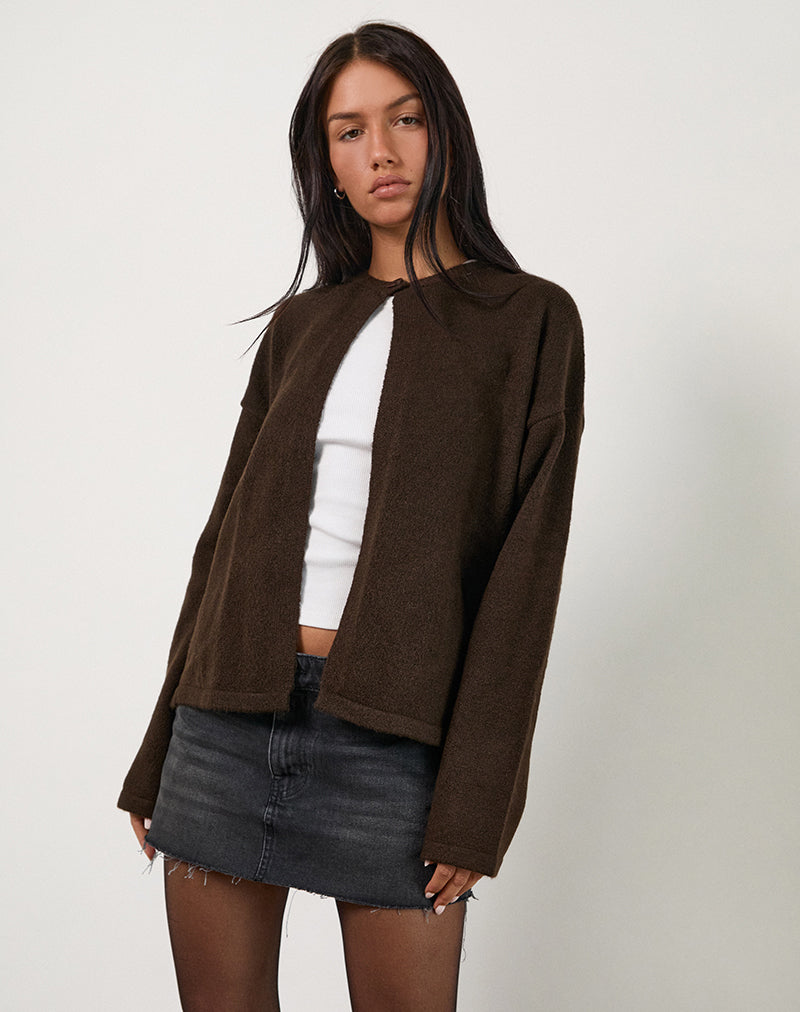Cardigan Maureen in marrone cioccolato