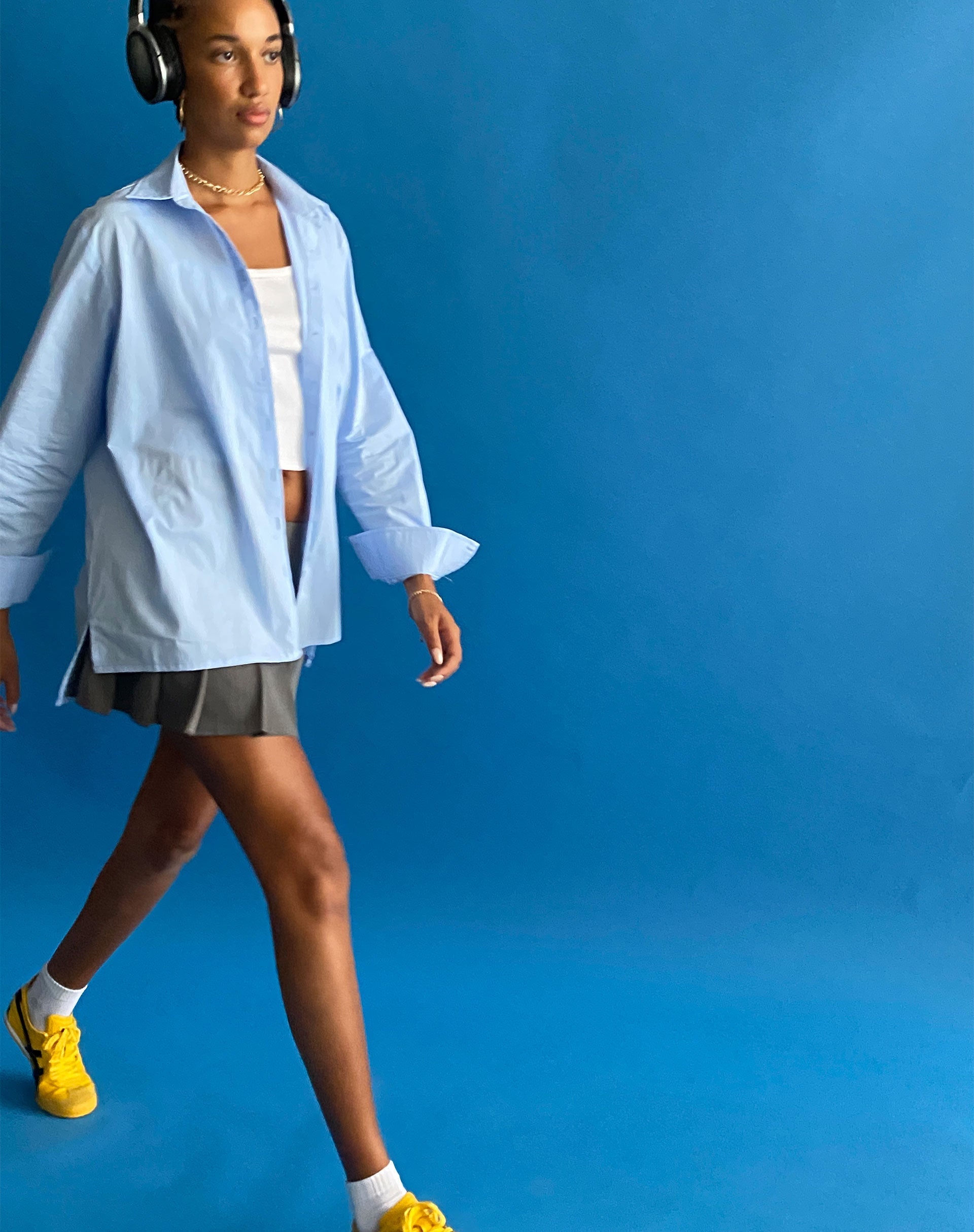 Immagine di Mavis Button Up Shirt in Popeline Sky Blue