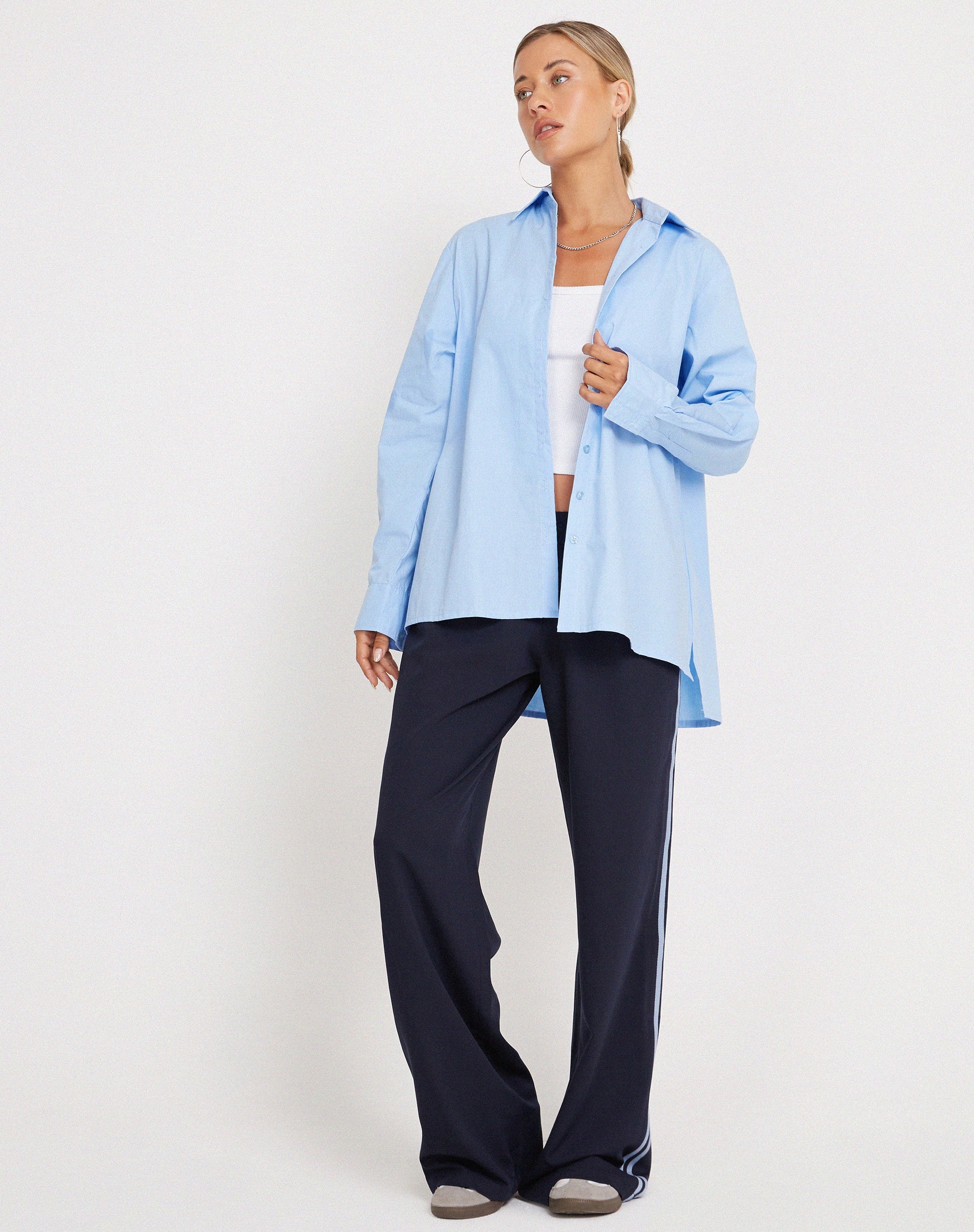 Immagine di Mavis Button Up Shirt in Popeline Sky Blue