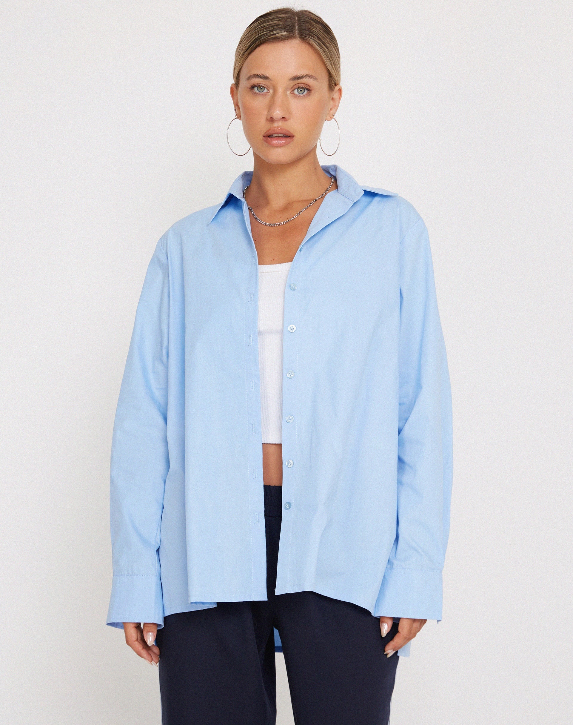 Immagine di Mavis Button Up Shirt in Popeline Sky Blue