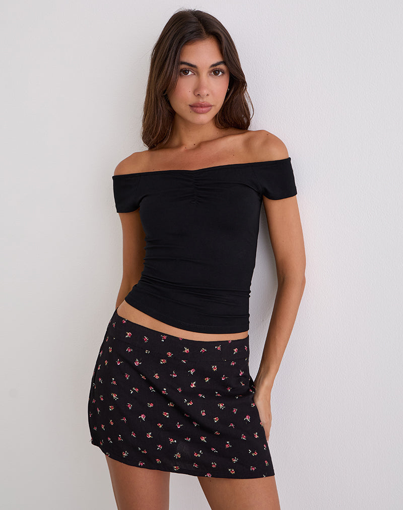 Haruto Skort in Ditsy Rose Garden Nero