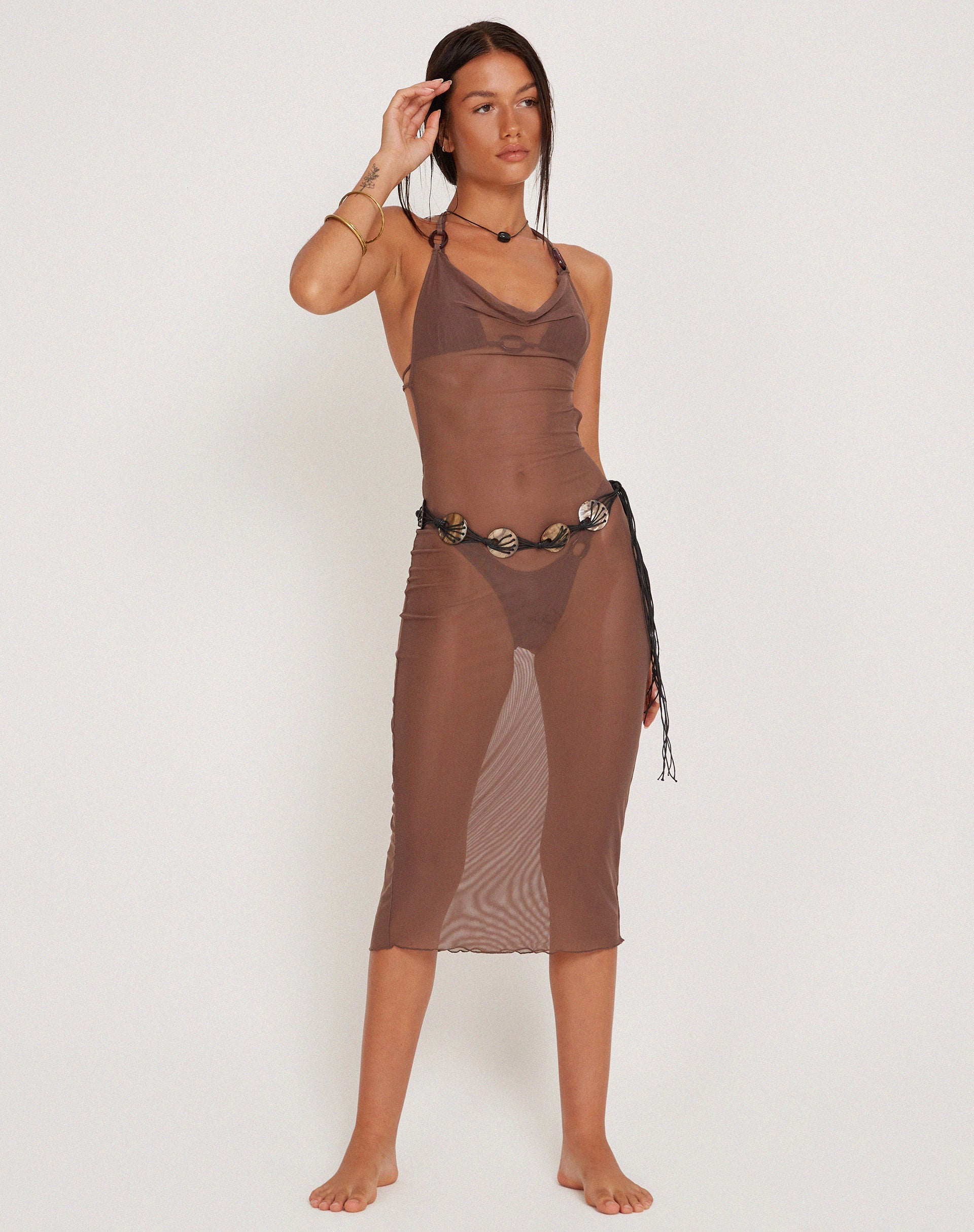 Immagine di Maysa Midi Dress in rete Caffè