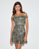 Immagine di Meden Mini Dress in Sequin Verde Grigio