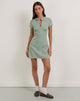 Immagine di Medora Mini Abito con buco della serratura in Teal Check
