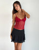 Immagine di Megara - Top con spalline in pizzo rosso a rete