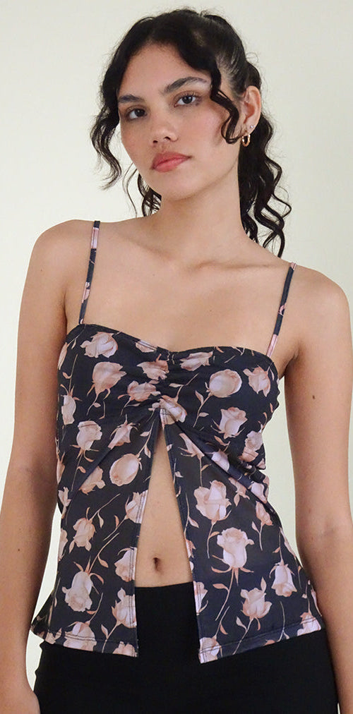 Immagine di Megumi Top in Falling Rose Jet Black