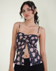 Immagine di Megumi Top in Falling Rose Jet Black